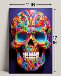 Vibrant Skull Art Poster PosterGoat