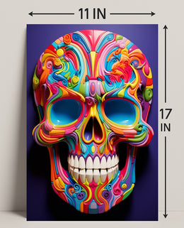 Vibrant Skull Art Poster PosterGoat