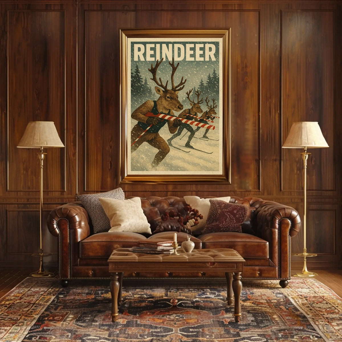 Reindeer Ski Team Poster