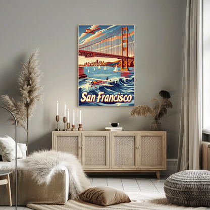 San Francisco Golden Gate Vintage Style Poster