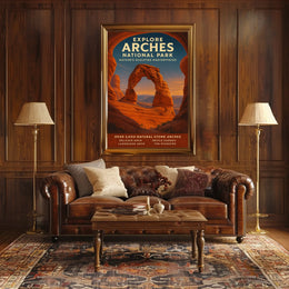 Arches National Park Vintage Adventure Poster Print