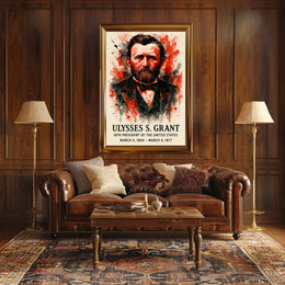 Ulysses S. Grant Watercolor Portrait Historical or Presidential Poster