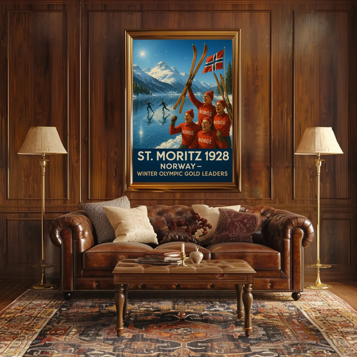 St. Moritz 1928 Norway Winter Olympic Poster