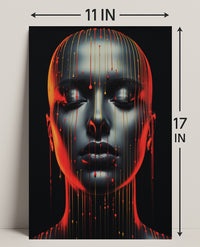 Dripping Colors A Futuristic Portrait Poster