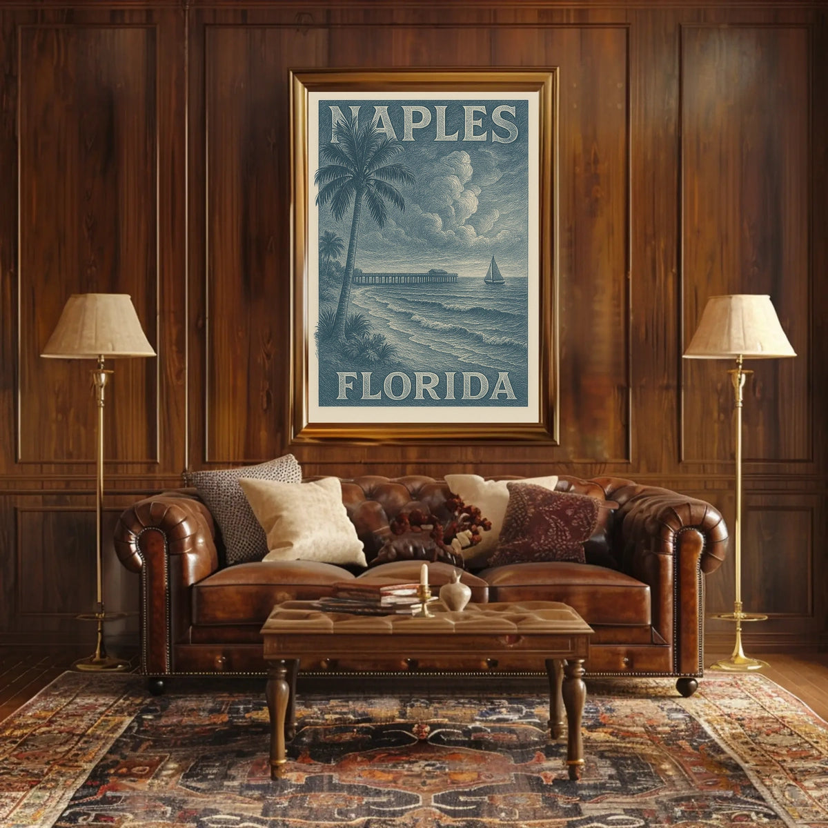 Naples Florida Poster Wall Art Beach Vibes Seaside Decor