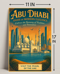 Abu Dhabi Elegance: Vintage Travel Poster