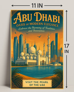 Abu Dhabi Elegance: Vintage Travel Poster