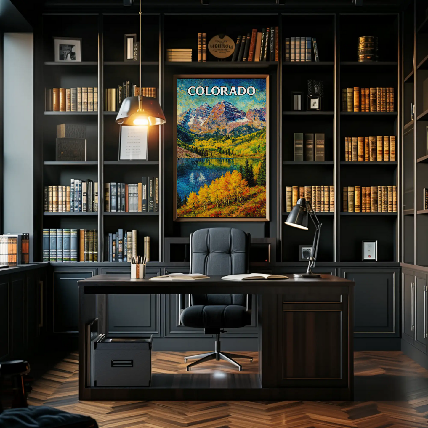 Colorado Fall Landscape Mountain Lake Travel Poster