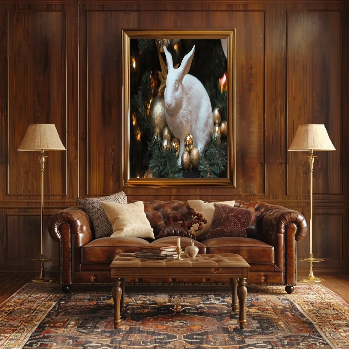 Festive Rabbit Sculpture Poster