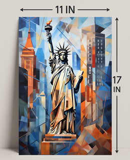 Statue Of Liberty Abstract Tribute Poster