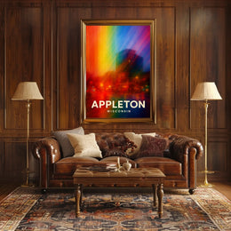Appleton Vibrant Nightscape Abstract Art Poster