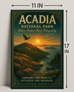 Serene Sunset Over Acadia National Park Landscape Poster