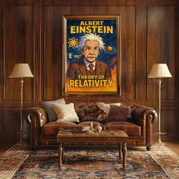 Albert Einstein Relativity Timeless Vintage Science Wall Art Inspiring Intellectual Decor Poster