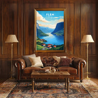 Flåm Norway Scenic View Travel Poster