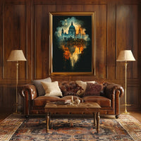 Cityscape Reflections Poster