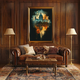 Cityscape Reflections Poster