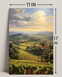 Tuscan Vineyard Landscape Poster
