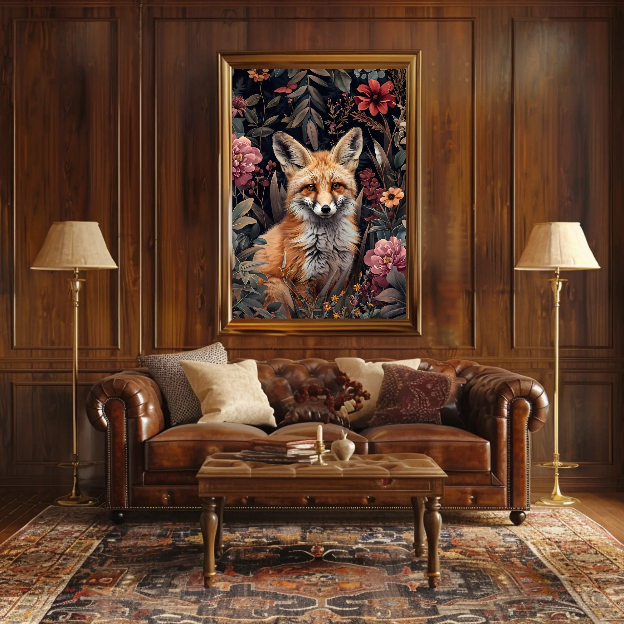Fox in Floral Wonderland Poster Wall Art