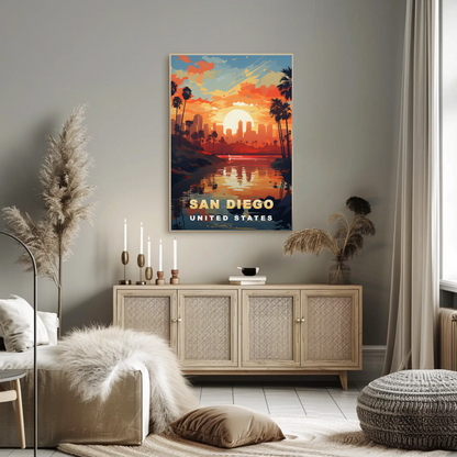 San Diego Vintage Travel Poster
