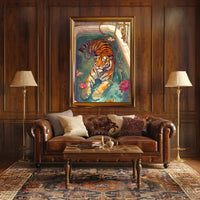 Serene Tiger in Bathtub Animal Poster PosterGoat