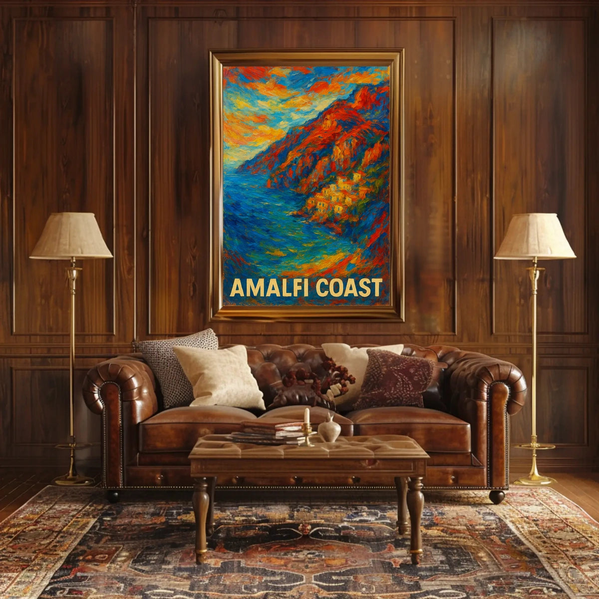 Amalfi Coast Vibrant Landscape Poster Wall Art 18x24