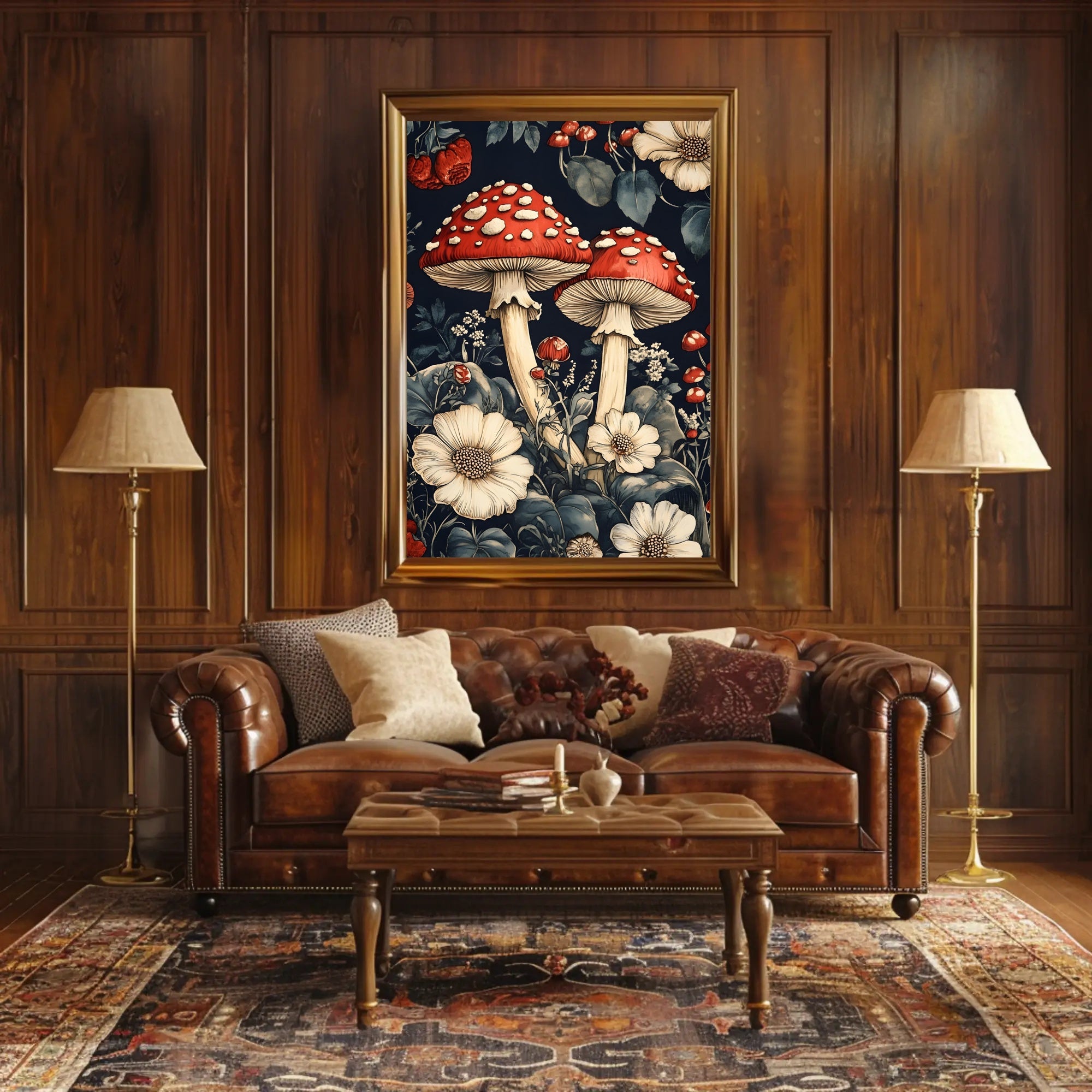 Enchanted Forest Mushrooms Wall Art Print