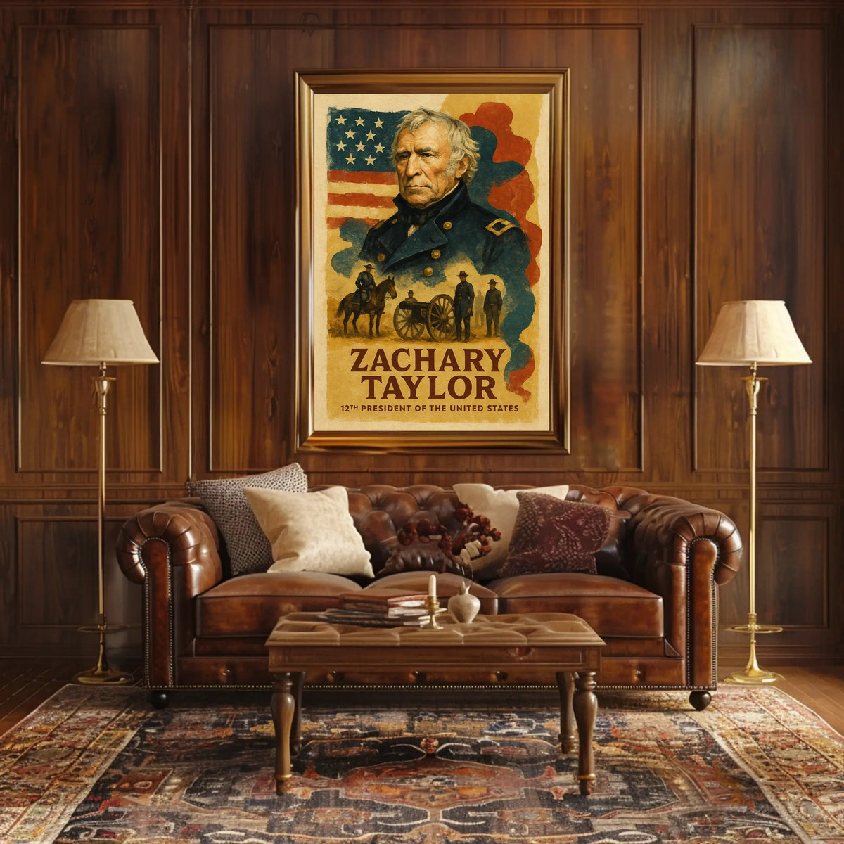 Zachary Taylor 12th President of the United States Layered Digital Collage Poster