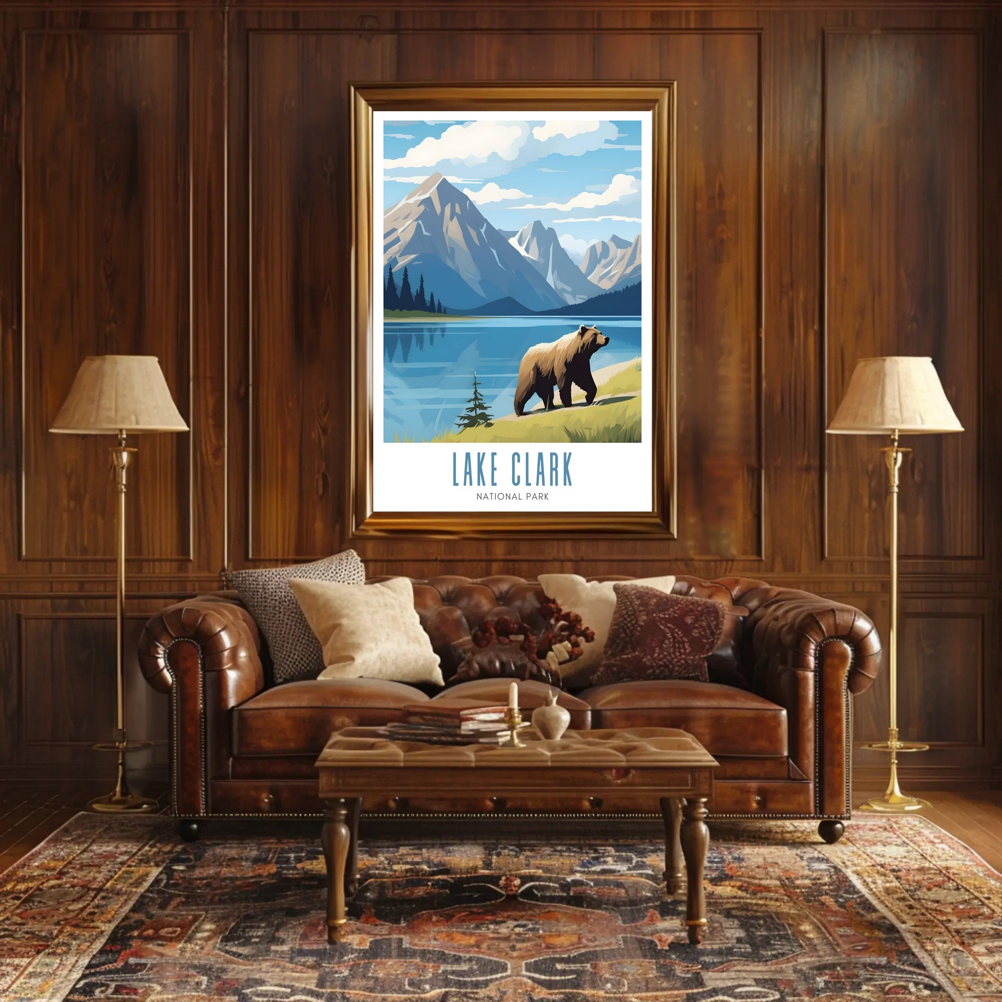 Lake Clark National Park Poster Vintage Travel Print