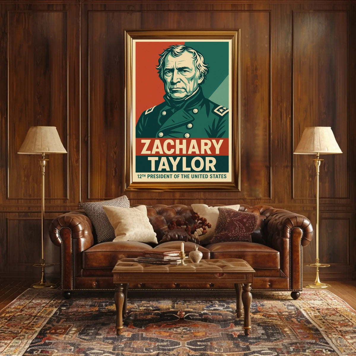 Zachary Taylor Twelfth President Vintage Heritage Portrait Wall Art Decor Museum Quality Poster