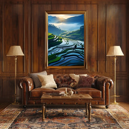 Serene Terraced Landscapes Poster