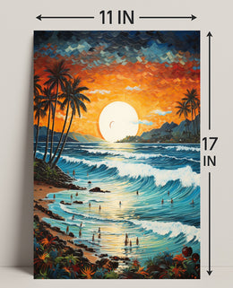Vibrant Sunset Beach Poster