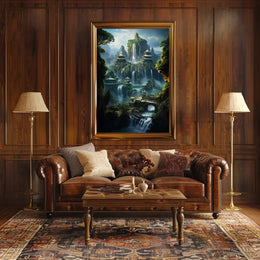 Enchanted Waterfall City Poster
