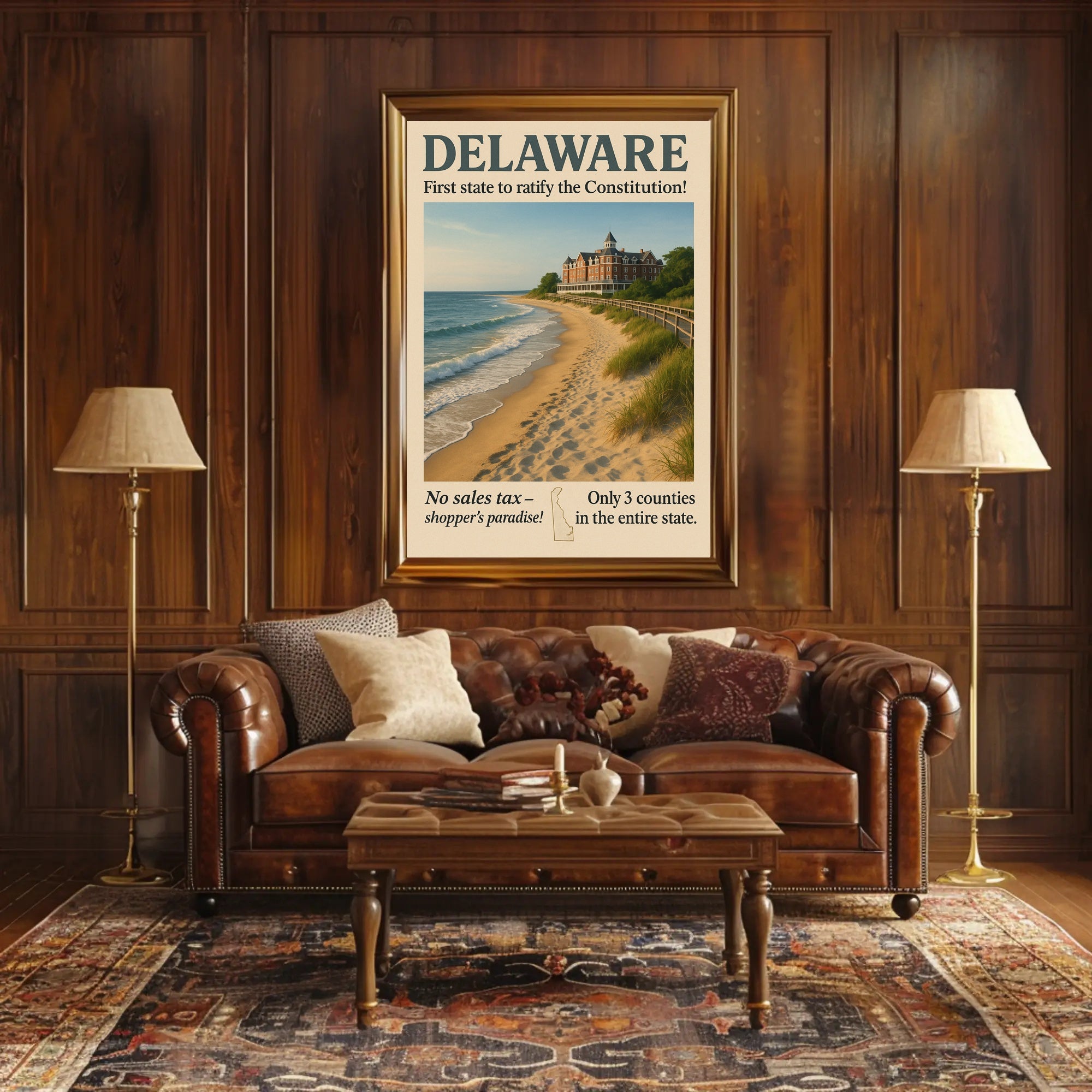 Delaware First State Highlights Wall Art Print PosterGoat