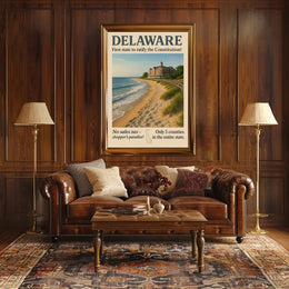 Delaware First State Highlights Wall Art Print PosterGoat