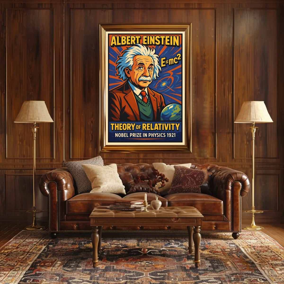 Albert Einstein Relativity Theory Timeless Cosmology Educational Vintage Science Decor Poster