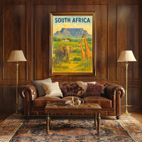 Vibrant South African Wildlife Travel Poster
