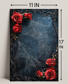 Roses And Webs Poster