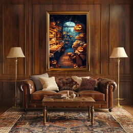 Halloween Bakery Scene: Enchanted Fantasy or Mythology Poster