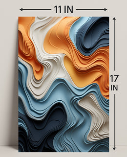 Abstract Waves Of Color Abstract Poster PosterGoat