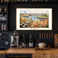 Vibrant Dublin Flower Market Impressionistic Urban or Cityscape Poster