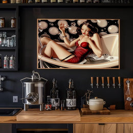 Glamorous Art Deco Woman in Bathtub Poster