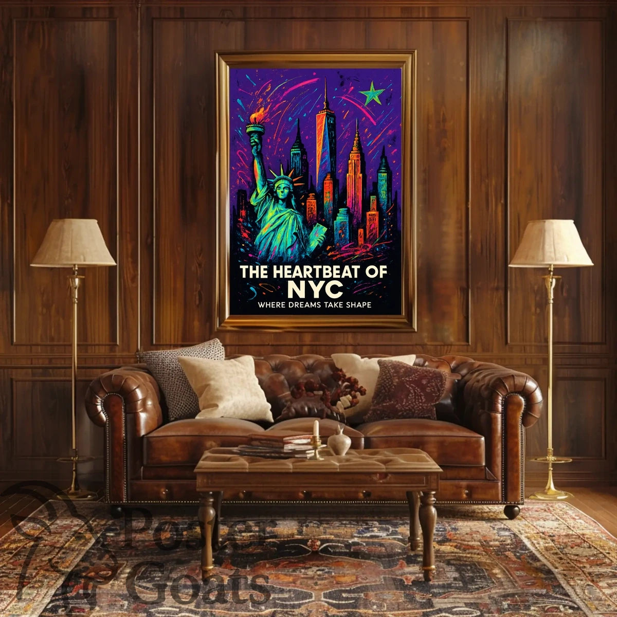 New York Ambition: Vibrant Urban Cityscape Poster