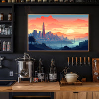 Sunset Over the Cityscape Poster