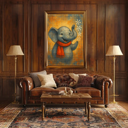 Winter Elephant Delight Poster