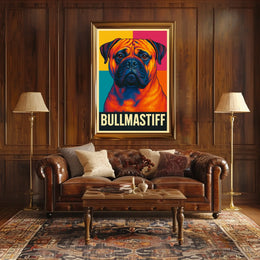 Bullmastiff A Vibrant Portrait Poster
