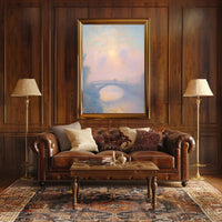 Serene Bridge Sunset Poster Wall Art Print