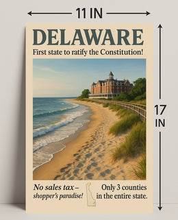 Delaware First State Highlights Wall Art Print PosterGoat