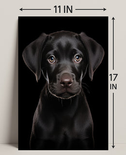 Portrait Of A Black Labrador Puppy Poster PosterGoat