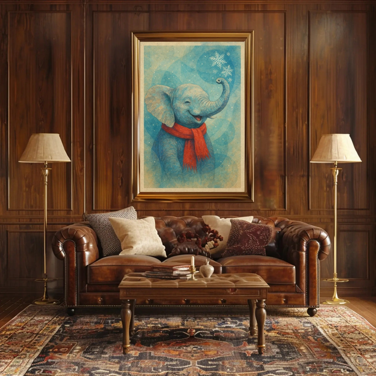 Winter Elephant Poster