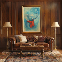 Winter Elephant Poster